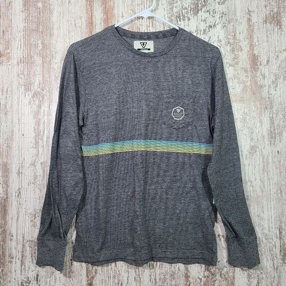 Boy's Vissla long sleeve pullover shirt Heathered gray 50/50 EUC Size large - Picture 1 of 8